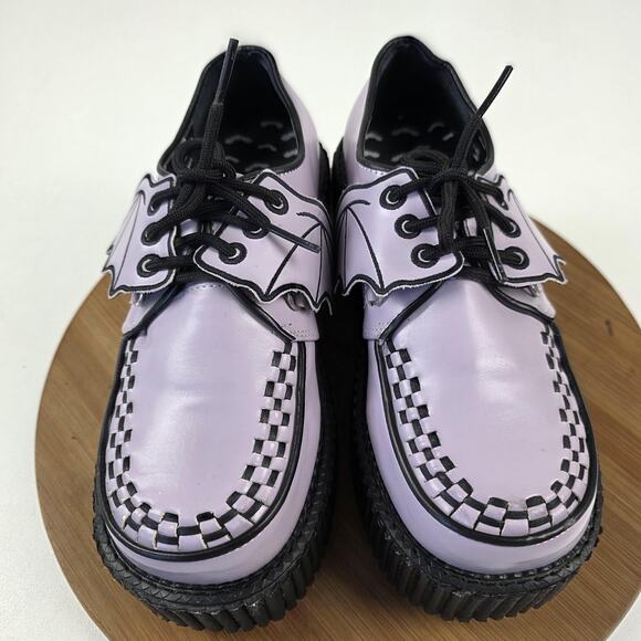 Demonia Creeper Shoes Womens Size 9 Purple Bat Wing Platform Gothic Creeper-205 - Picture 4 of 15